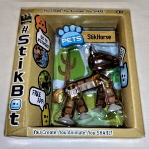 Stikbot Pets StikHorse Brown Translucent – New in Box Collectible Toy